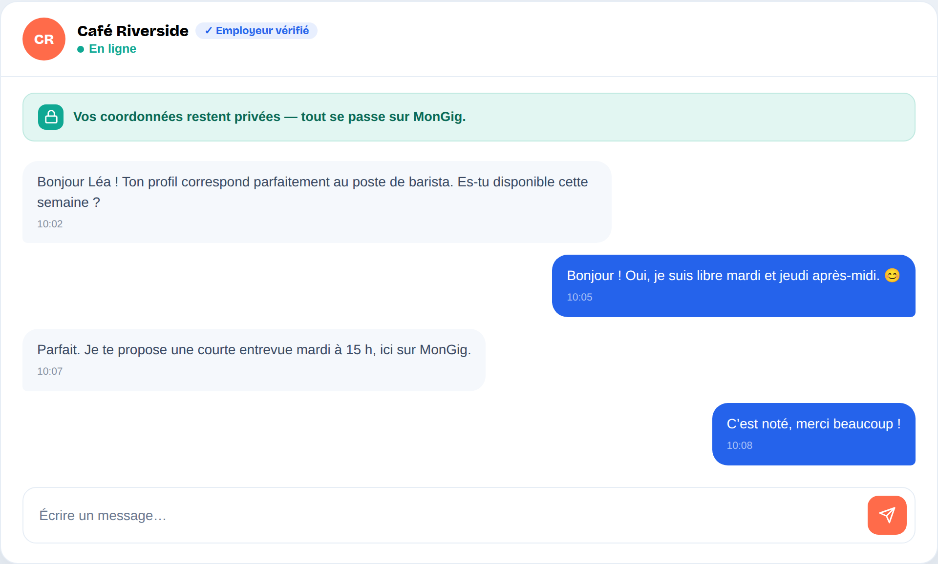 Messagerie sécurisée MonGig